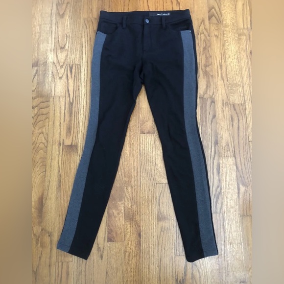 DKNY Black Gray Tuxedo Stripe Stretchy Skinny Jeggings Pants Women’s Sz. 2 - Picture 2 of 5
